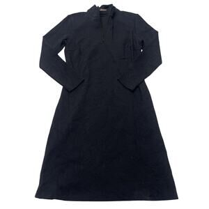 J McLaughlin Dress Medium Black Paisley Jacquard Quarter Zip Bedford Long Sleeve